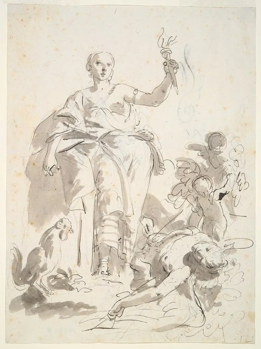 Study for the Fresco Industry Triumphing Over Idleness, at the Villa Lochi Albiron
