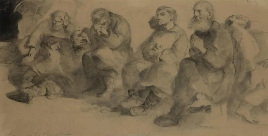 Study for the Painting Titled Sunday in the Mine