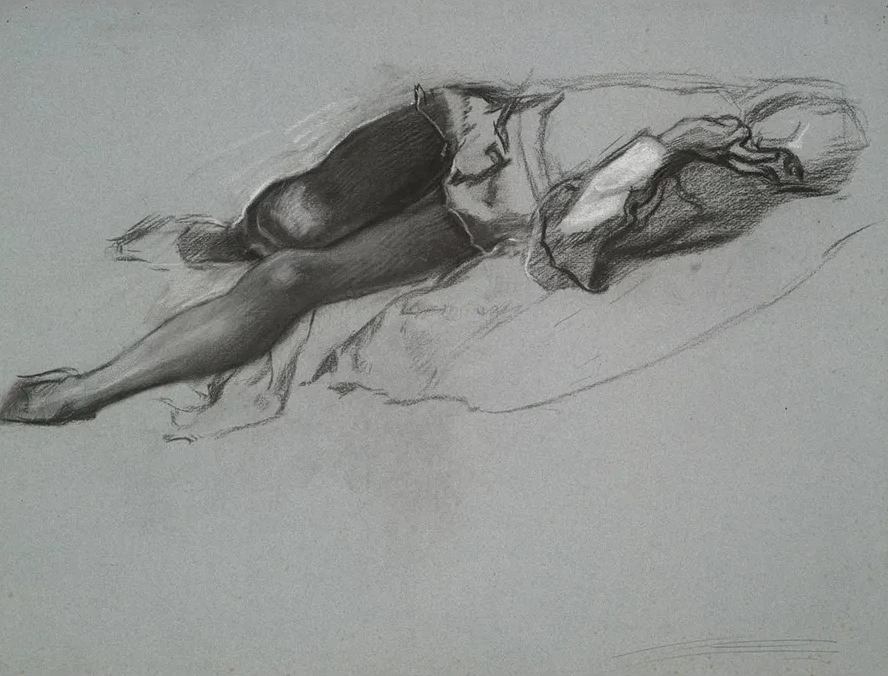 Study for the Reclining Figure of Hamlet, from the Play Scene, Hamlet, Act 3, Scene2