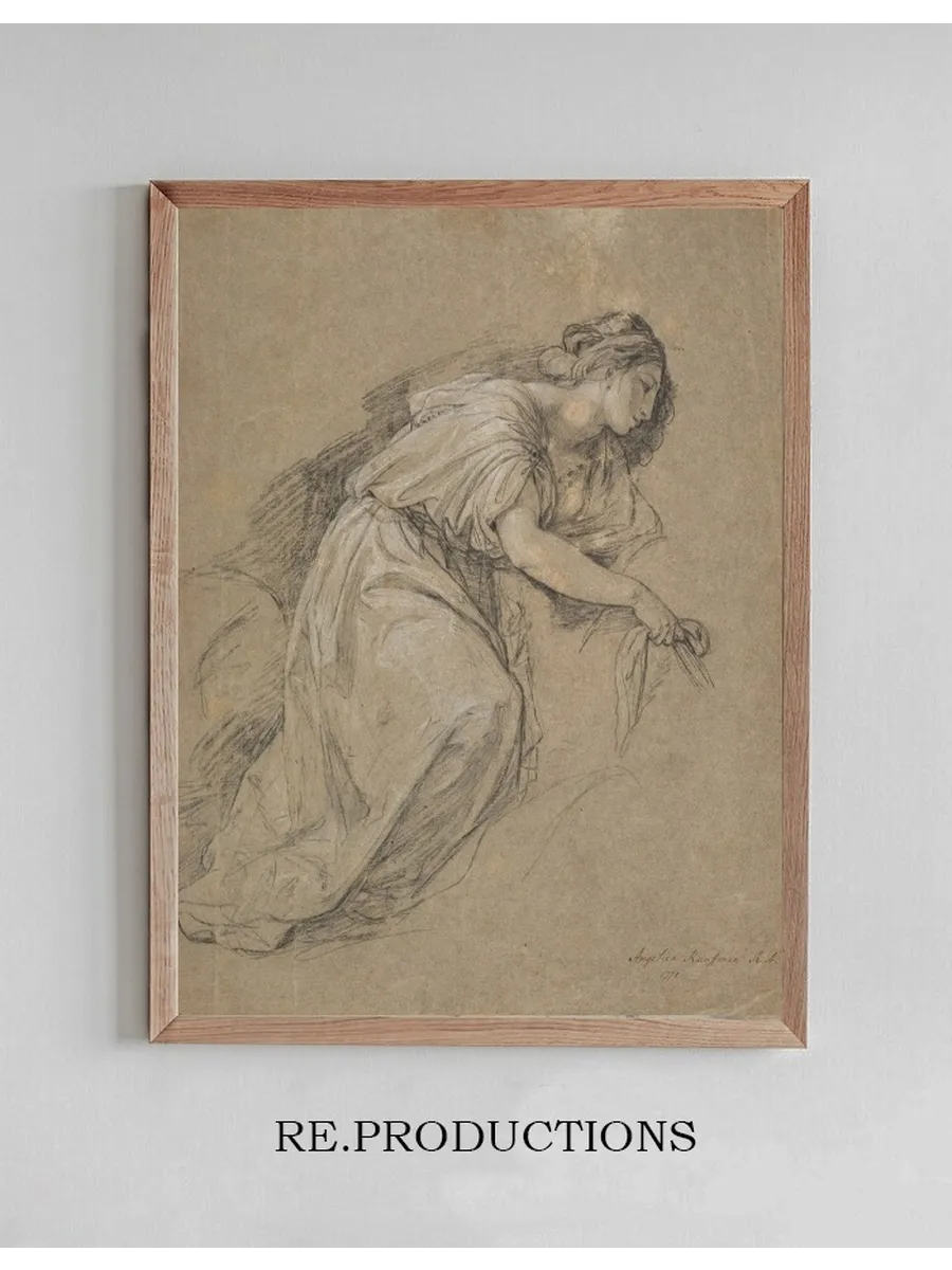 Study from Life of a Kneeling Woman in Profile