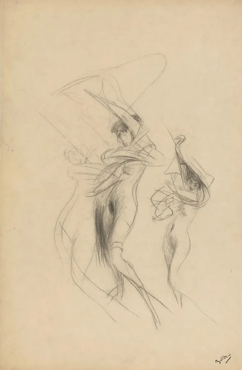 Study of Dancing Nudes