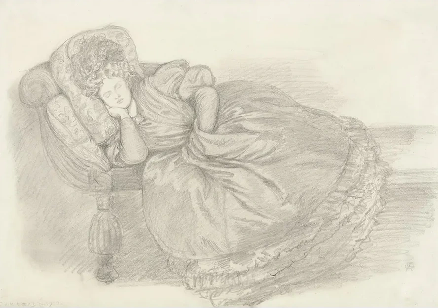 Study of Fanny Cornforth, Asleep on a Chaise - Longue