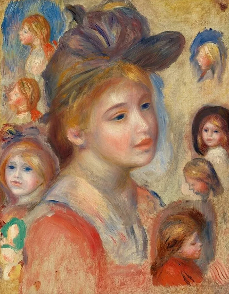 Study of Girls Heads (tude de T Tes de Jeunes Filles)