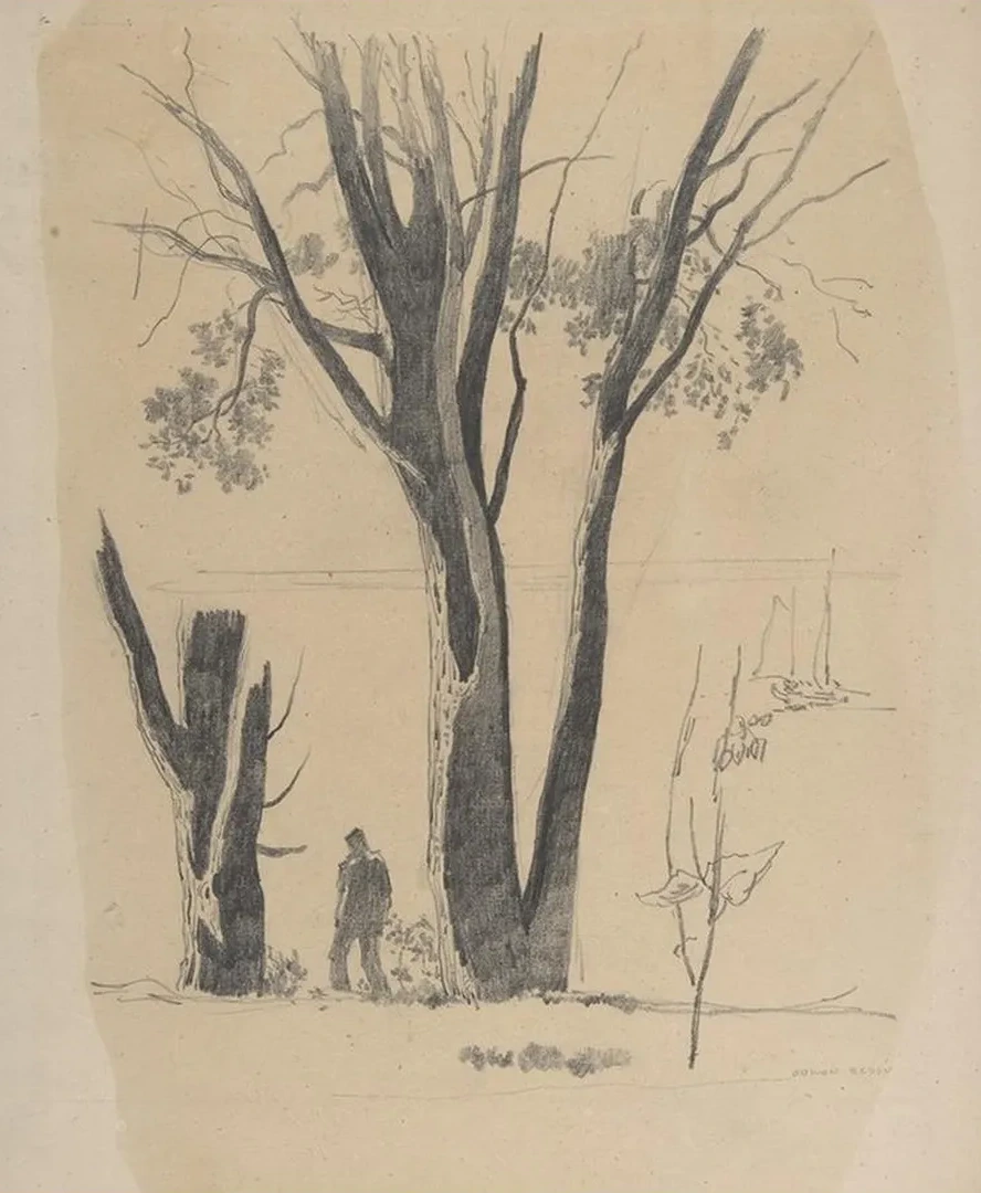 Study of Man between Trees