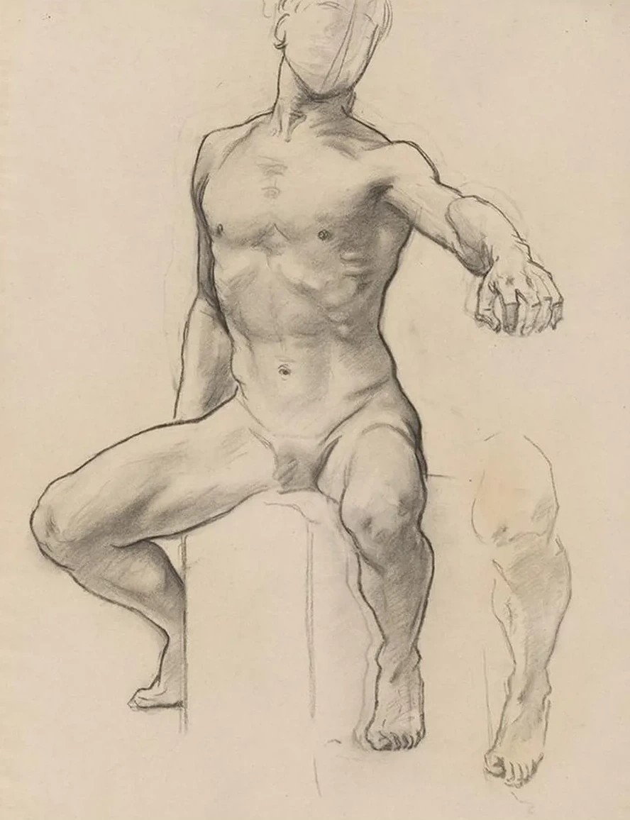 Study of Perseus for Perseus on Pegasus Slaying Medusa