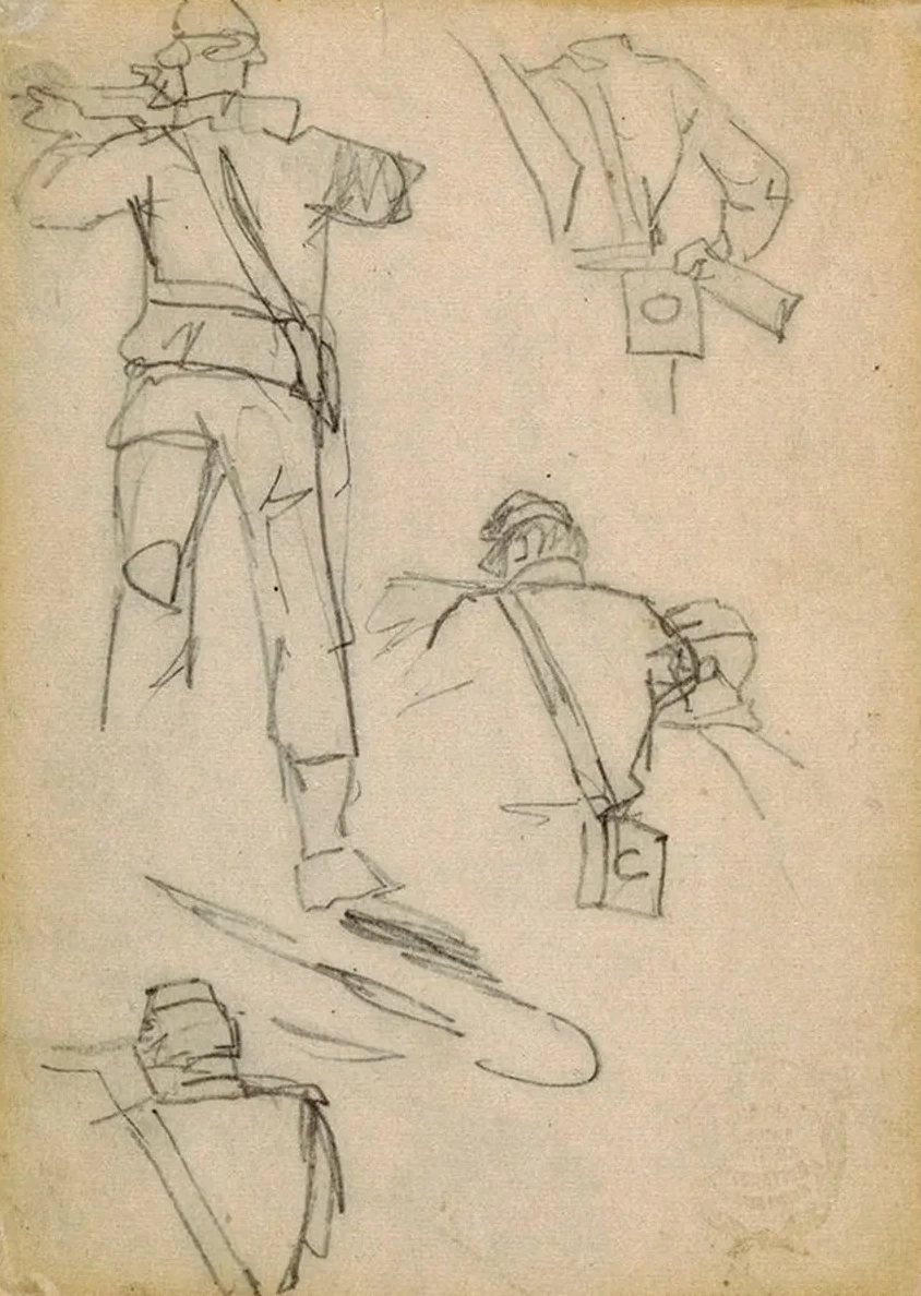 Study of Soldiers Taking Aim