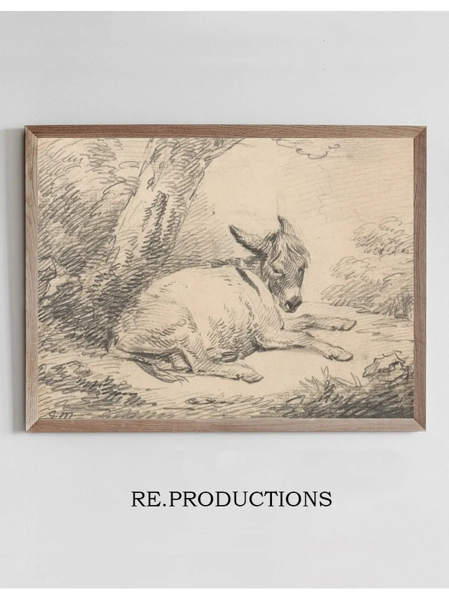 Study of a Donkey Under a Tree