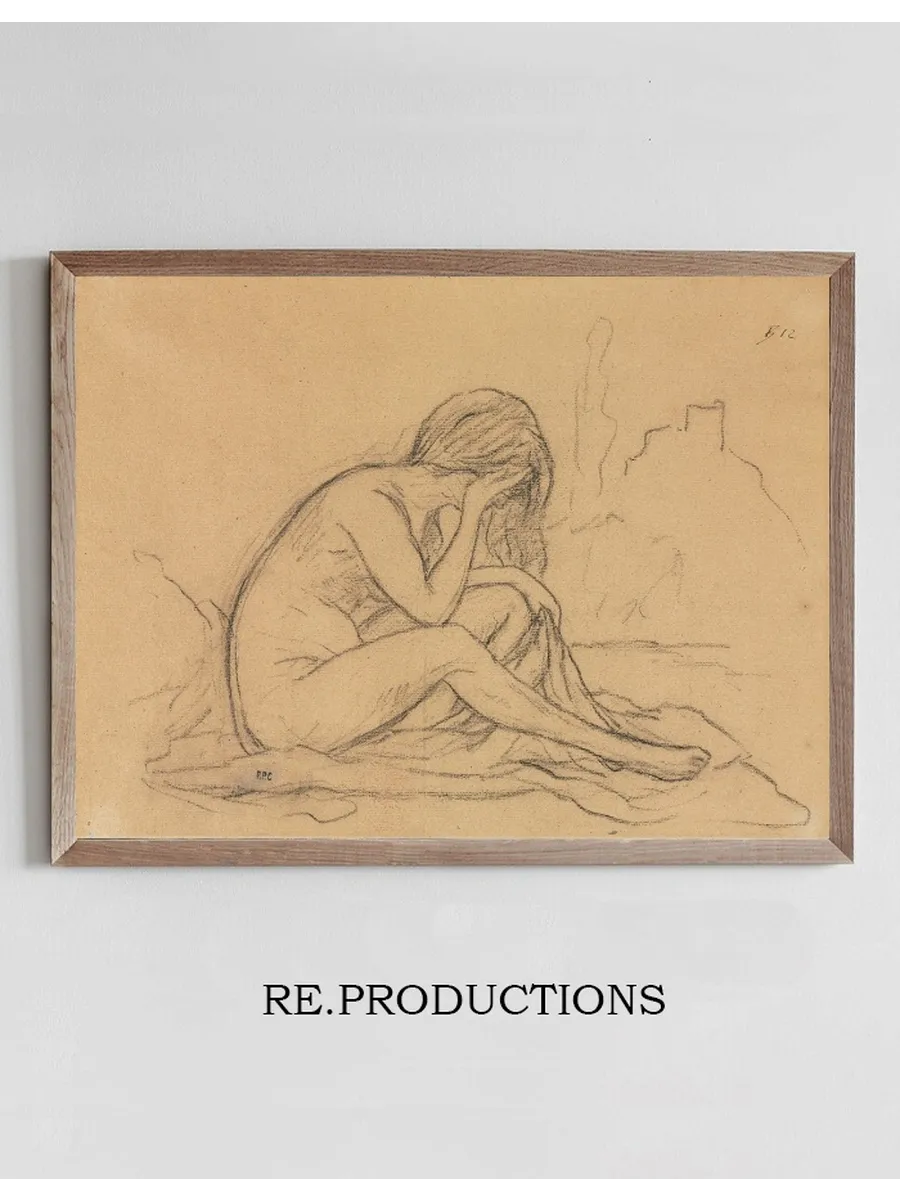 Study of a Female Nude (possibly for an Unrealized Allegorical Painting)