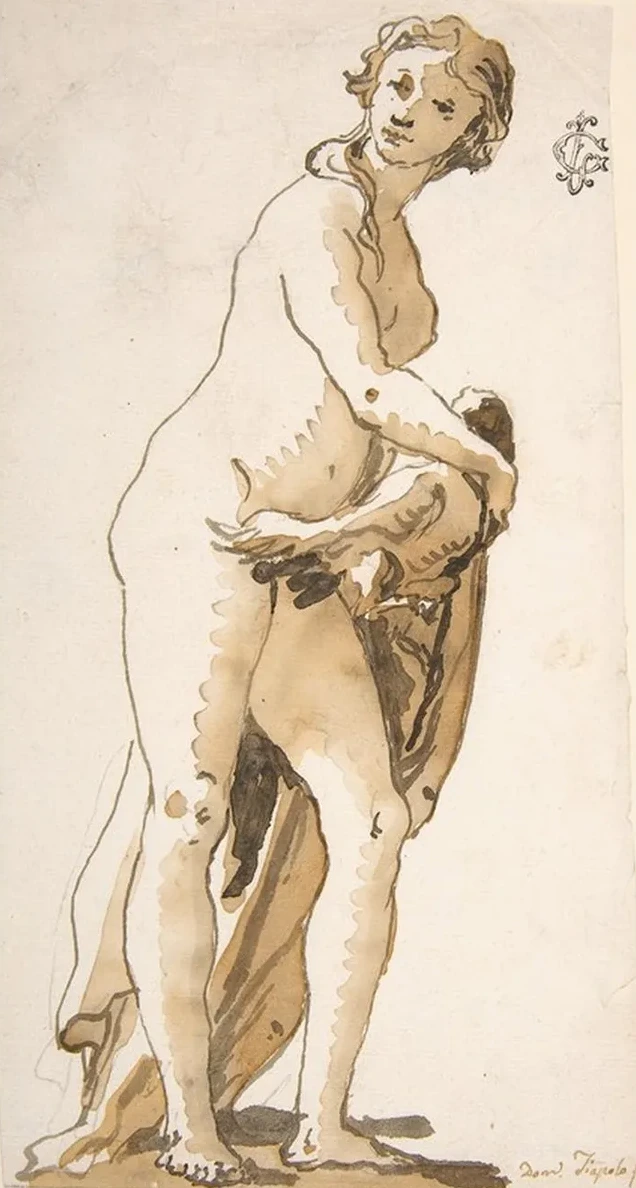 Study of a Garden Sculpture Leda