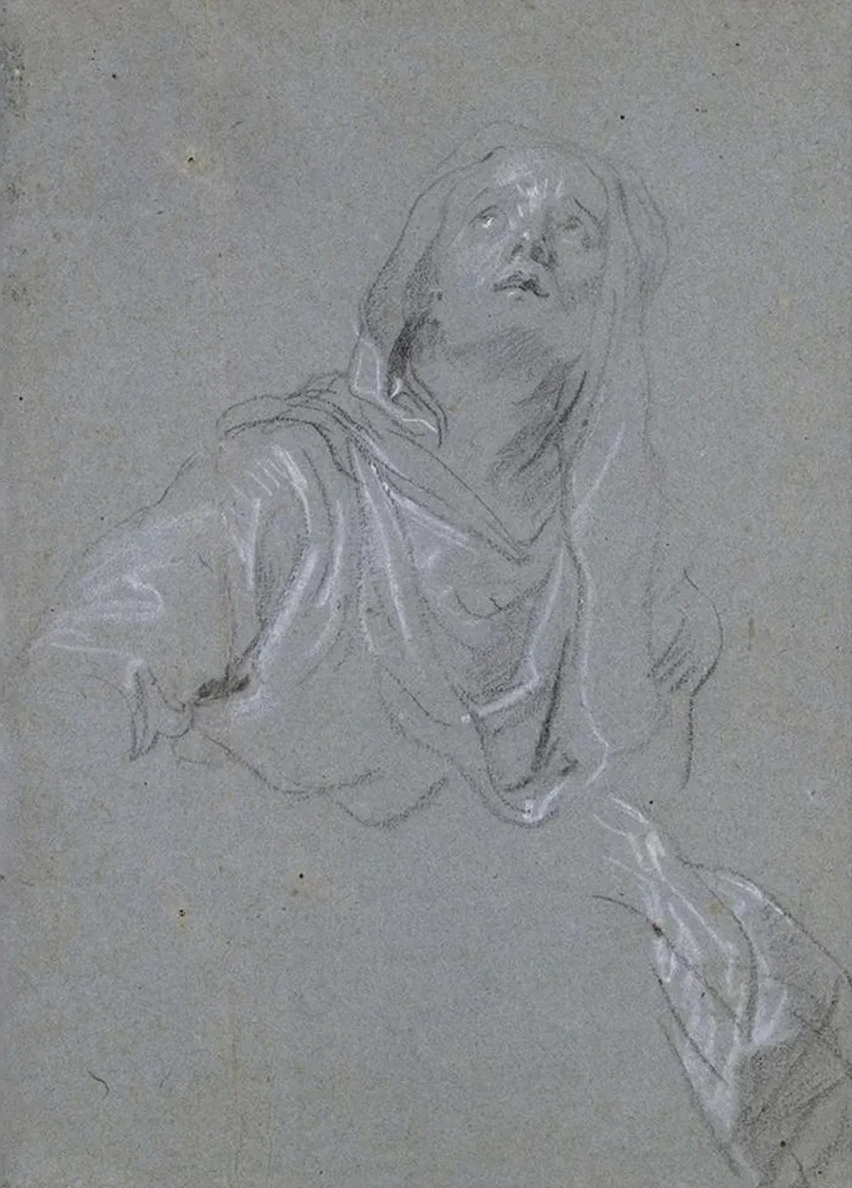 Study of a Madonna Looking Upward