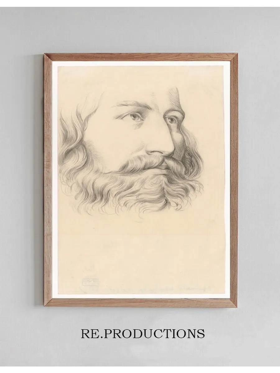 Study of a Male Head with Moustache and Beard