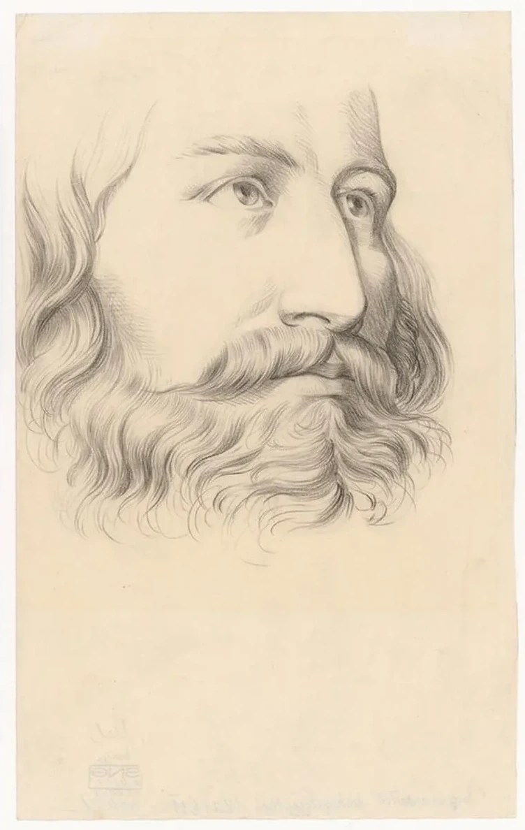 Study of a Male Head with Moustache and Beard