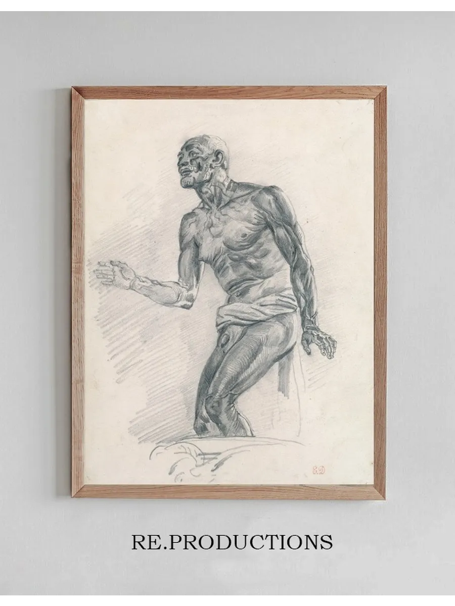 Study of a Male Nude Study for The Death of Seneca