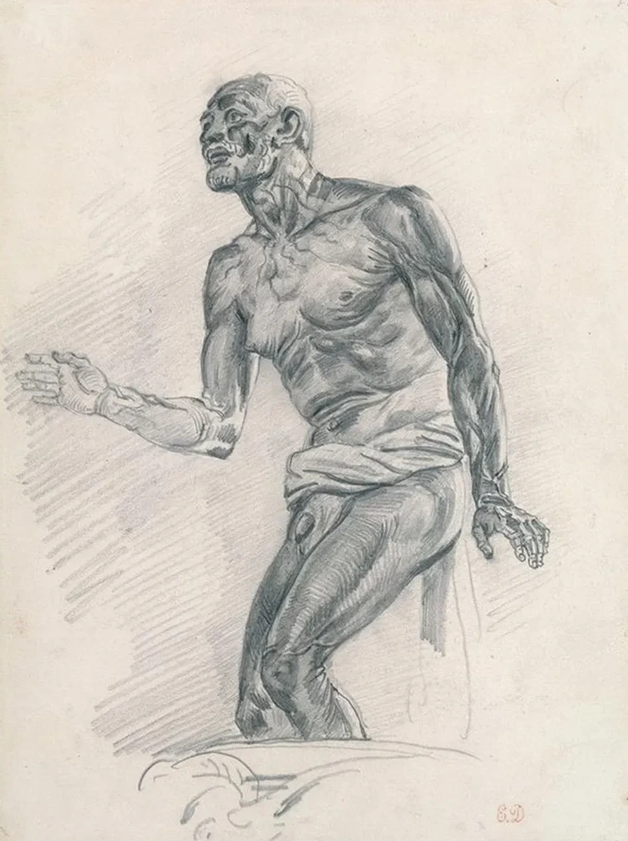 Study of a Male Nude Study for The Death of Seneca
