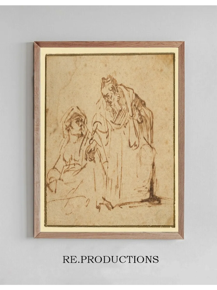 Study of a Man Talking to a Woman Seated on the Left
