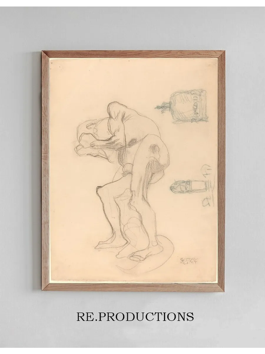 Study of a Nude Old Woman Clenching Her Fists, and Two Decorative Objects
