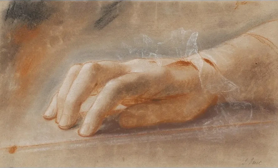 Study of a Right Hand for the Portrait of Countess Anna Joachima Danneskiold - Laurvigen