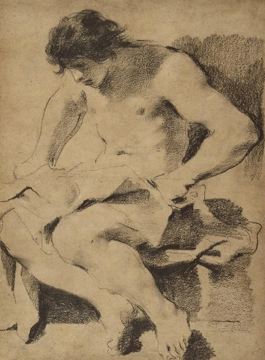 Study of a Seated Young Man