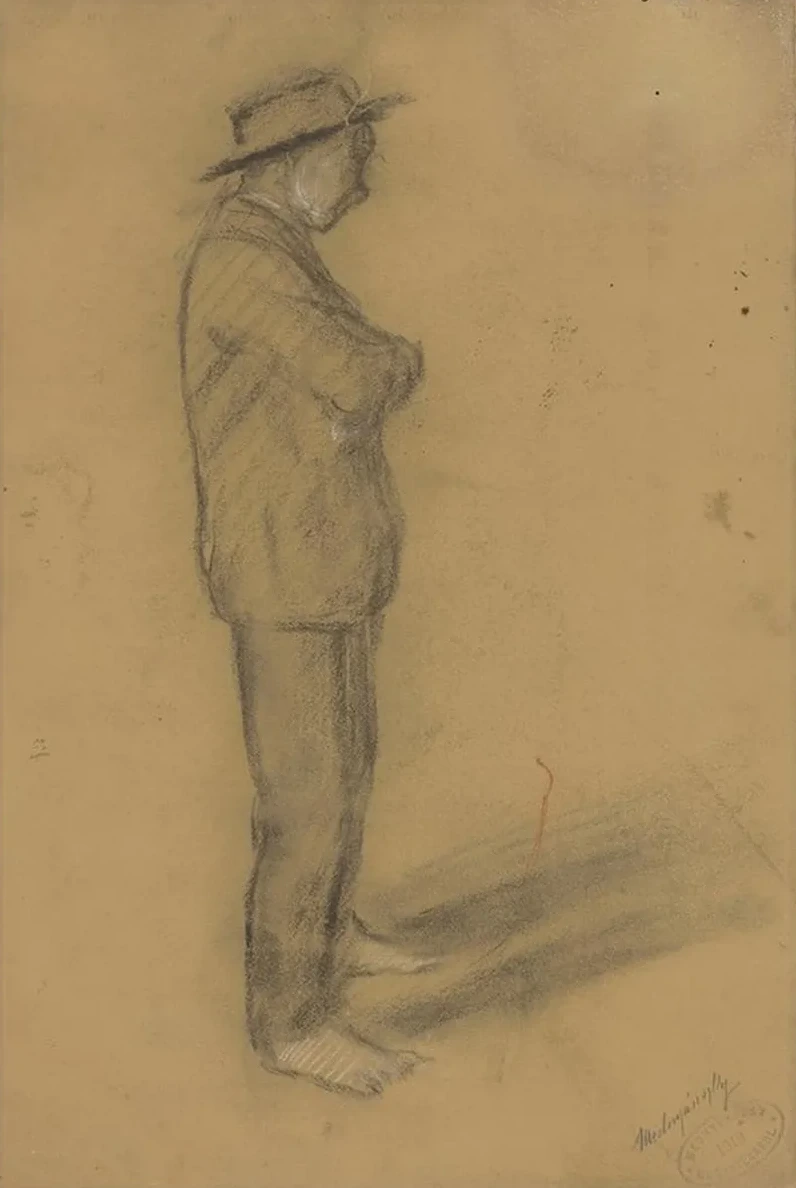 Study of a Standing Man in a Hat