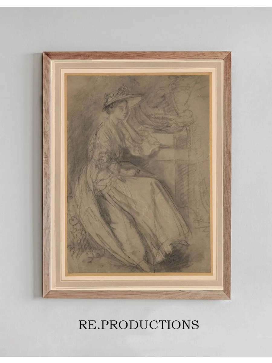 Study of a Woman Seated Beside a Plinth