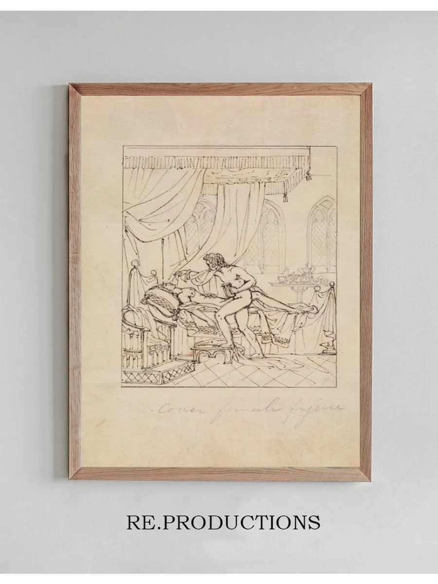 Study of a Woman Sleeping in Her Chamber and a Man Standing Over Her Bed