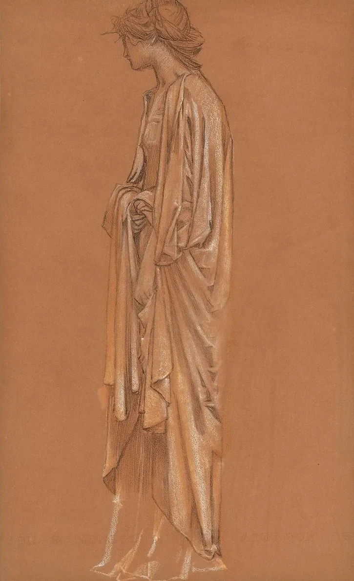 Study of a Draped Female Figure for the Sleep of Arthur in Avalon