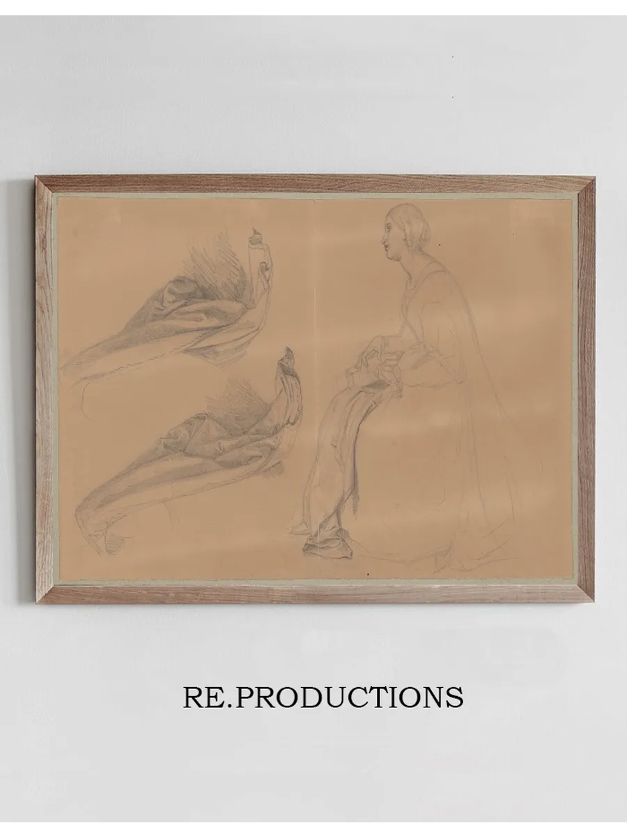 Study of a Lady Playing a Lute and Drapery for the Painting the Upbringing of Sigismund Augustus