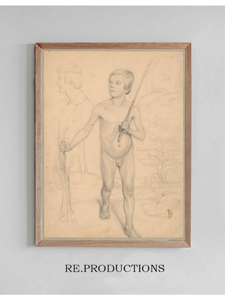 Study of a Nude Boy Against a Landscape