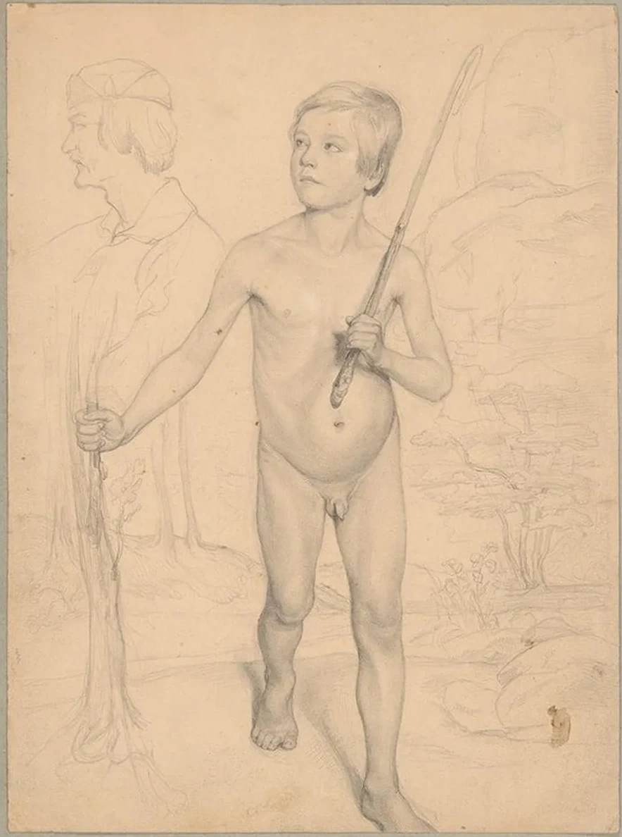 Study of a Nude Boy Against a Landscape