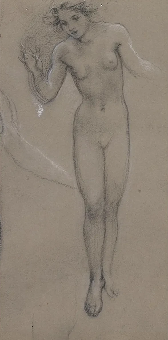 Study of a Nude Female Figure for Diana and Endymion