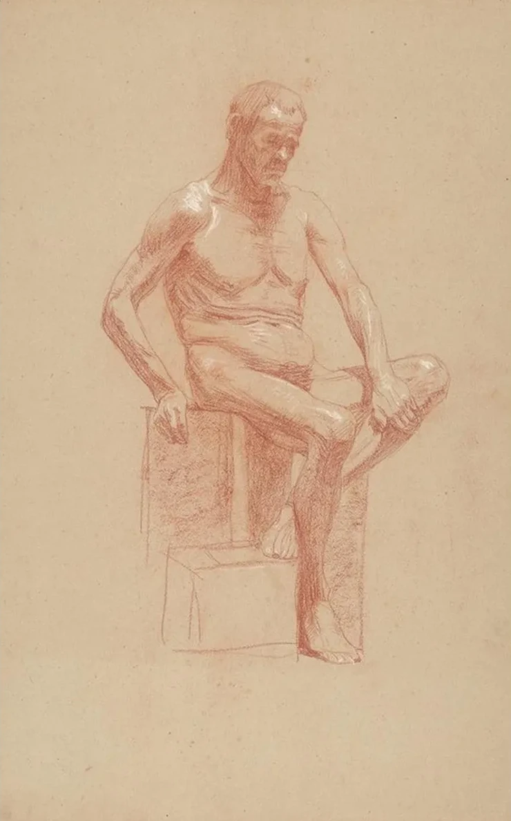 Study of a Sitting Male Nude