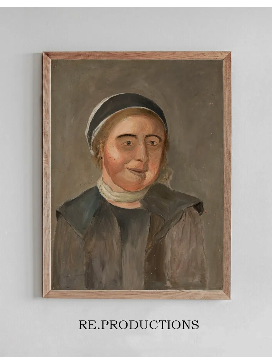 Study of a Woman in a Black and White Cap