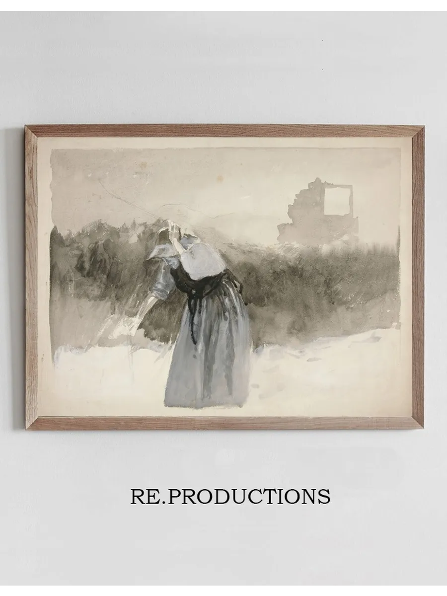 Study of a Woman in Bonnet, Leaning Over