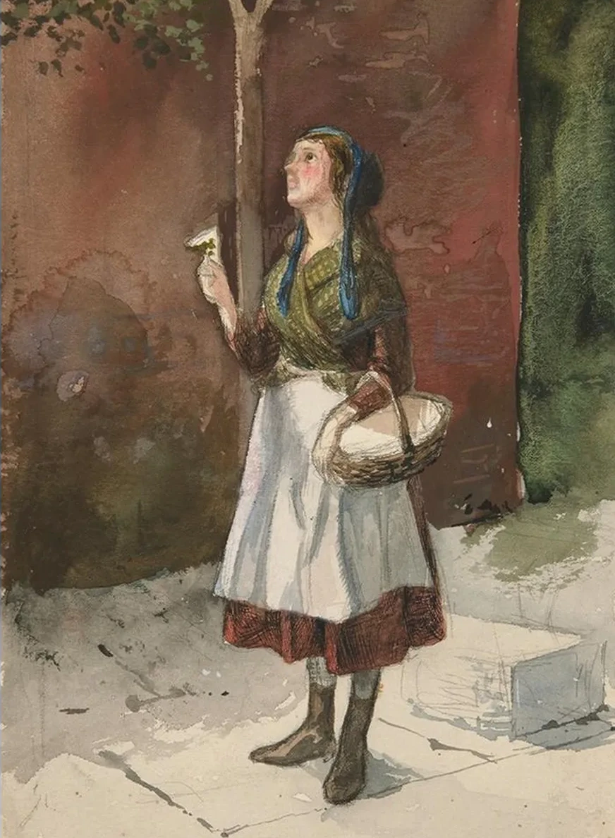 Study of a Young Girl in Agarden