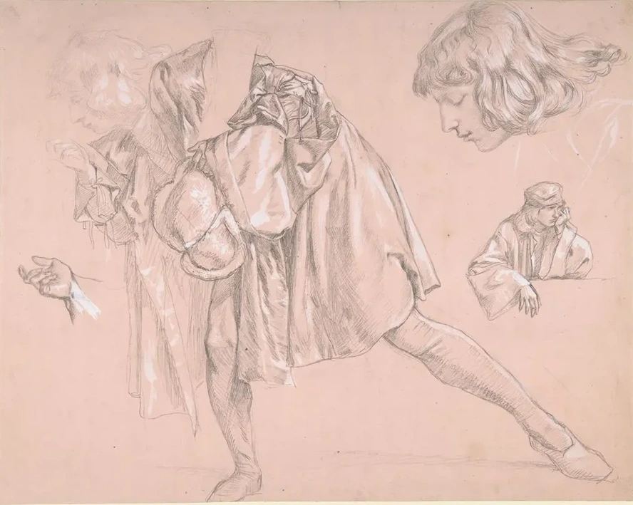 Study of a Young Man Bending Forward to Kiss a Hand, for the Painting the Departure of the Prodigal Son
