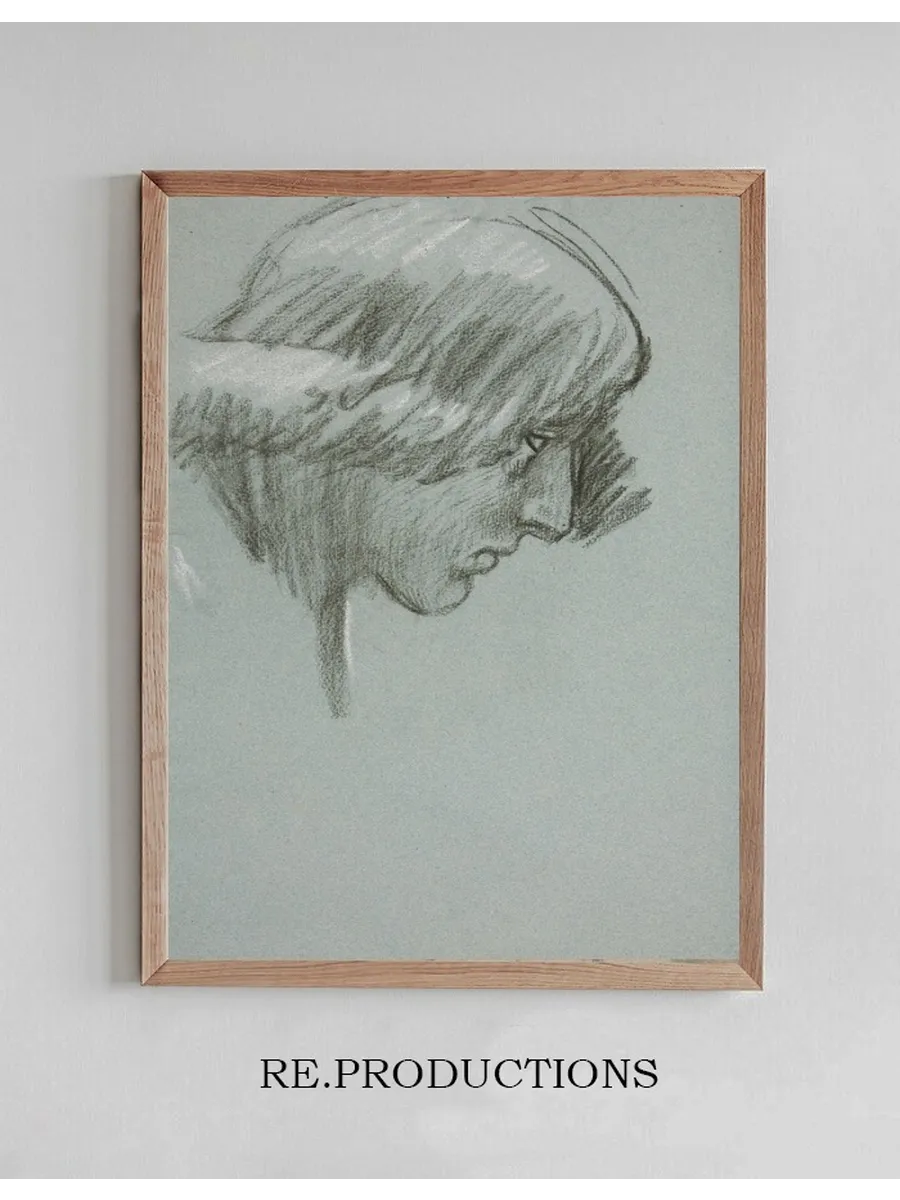 Study of a Young Man's Face, Inprofile