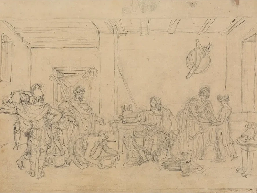 Study of an Interior Scene, with Roman Soldiers