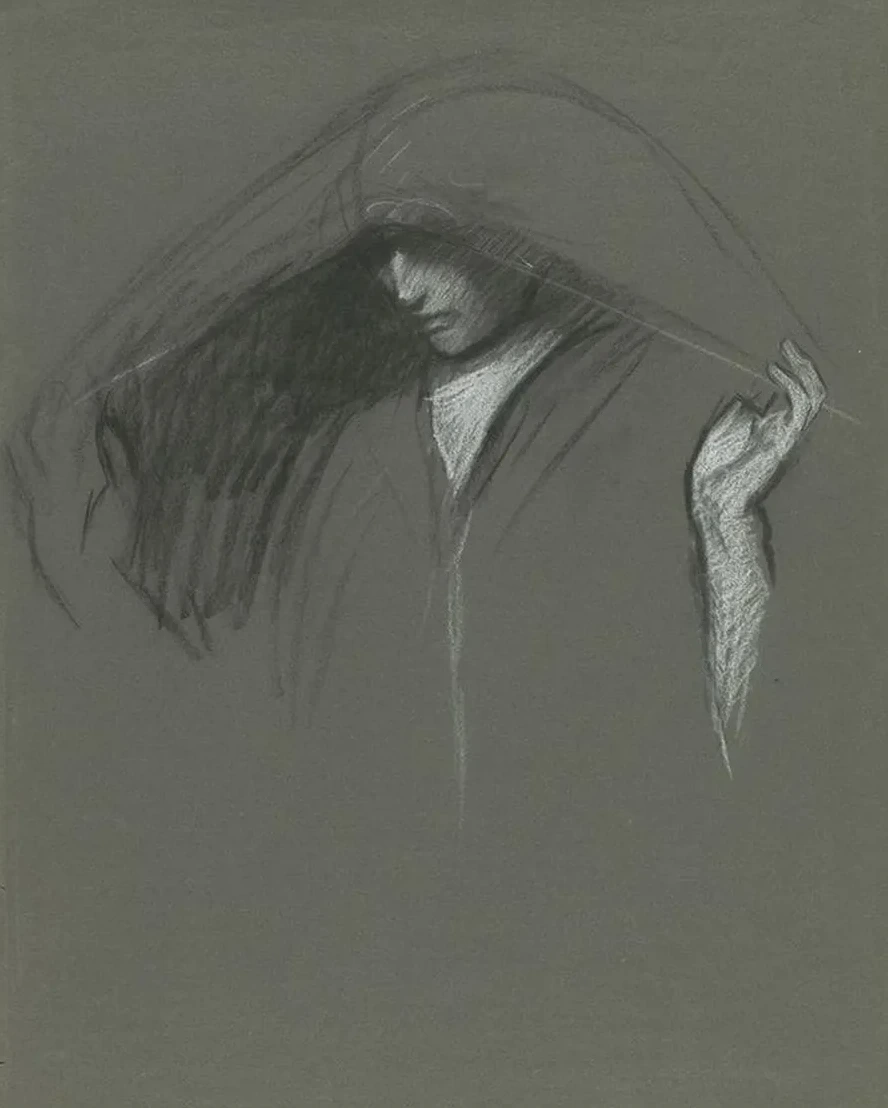 Study of draped head of A Mary for Three Marys at TheTomb