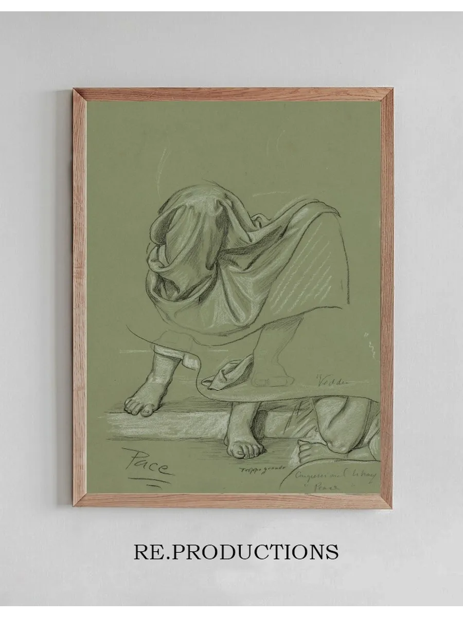 Study of Drapery and Details of Feet and an Elbow