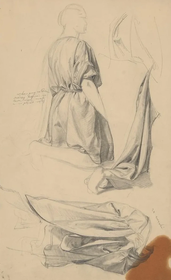 Study of Drapery of Nicodemus Robes to the Painting Entombment