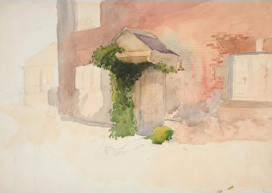Study of Exterior of a Red Brickhouse