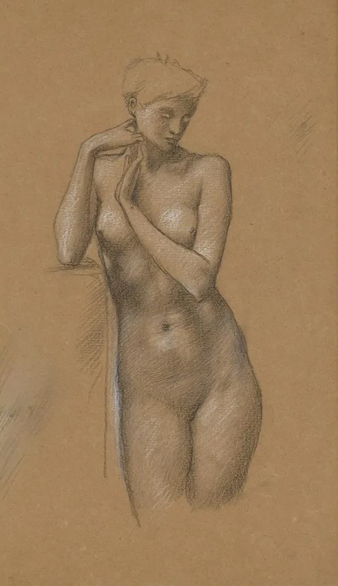 Study of Female Nude for the Hill Fairies in Arthur in Avalon