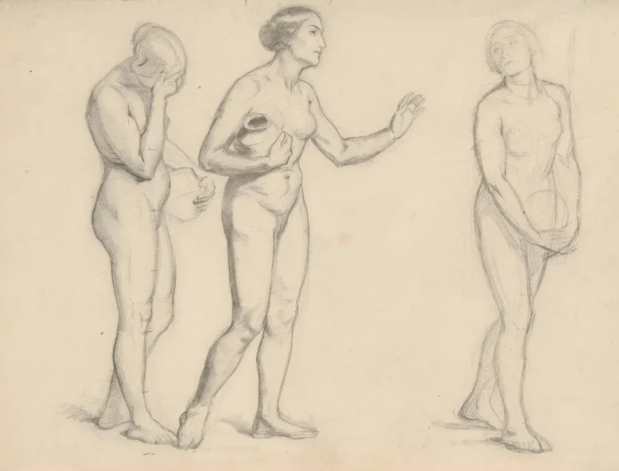 Study of Female Nudes to Figures of Three Marys for the Painting Three Marys