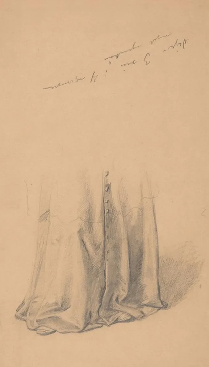 Study of Lower Part of the Robe of Bishop Piotr Wysz for the Painting Queen Jadwiga's Oath
