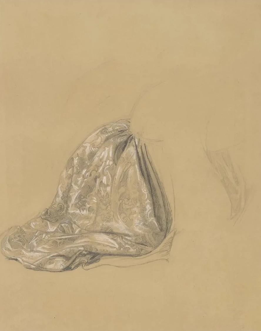 Study of the Kneeling Lady's Dress for the Painting the Upbringing of Sigismund Augustus