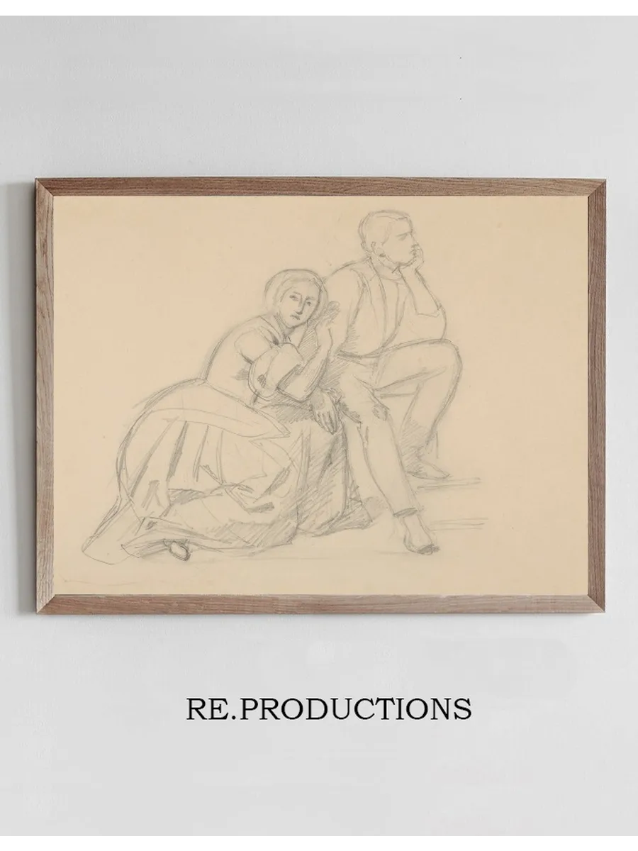 Study of the Prince and a Kneeling Lady for the Painting the Upbringing of Sigismund Augustus