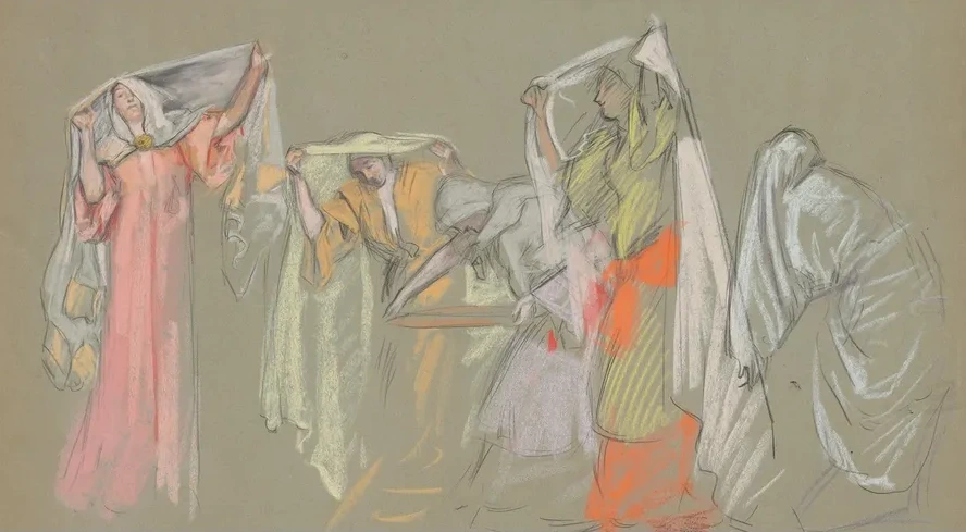 Study of the Captive Virtues, for the Castle of the Maidens