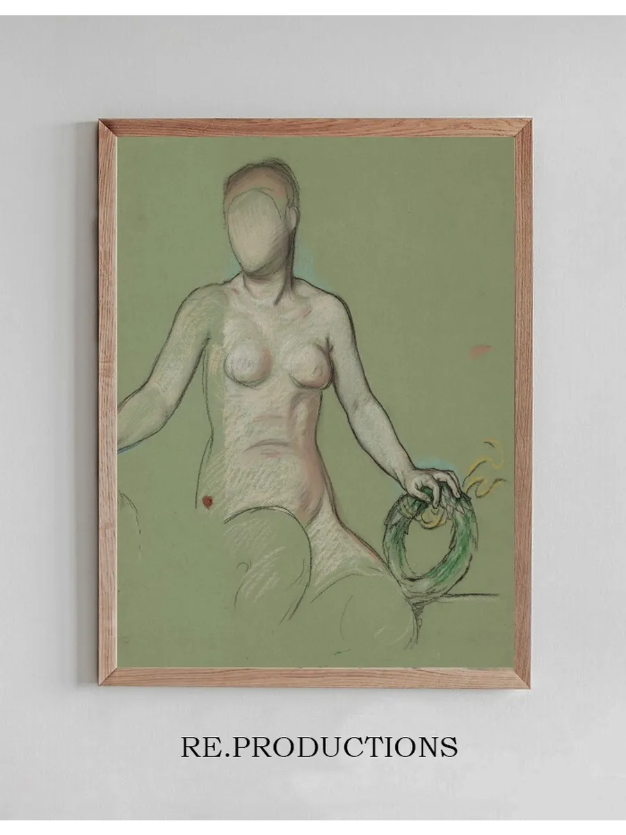 Study of the Figure of Peace in Peace and Prosperity Holding a Green Wreath