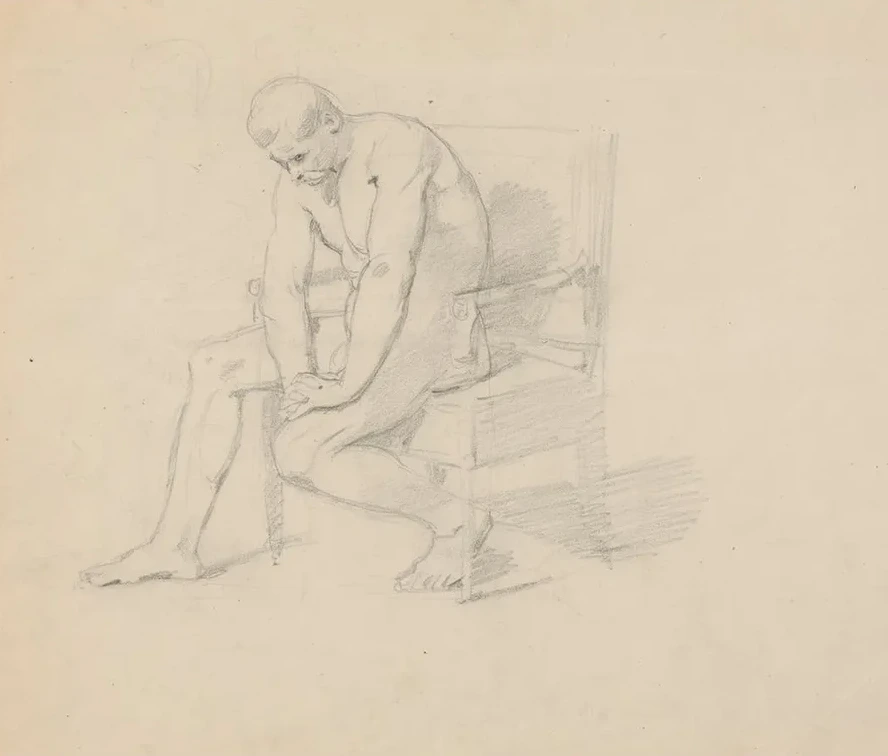 Study of the King Figure for the Painting Death of Barbara Radziwi (nude, Variant)
