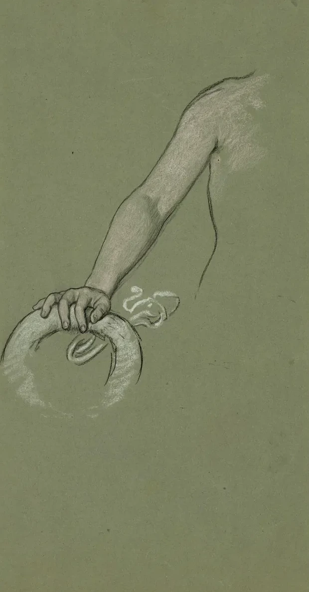 Study of Wreath Which Became an Olive Branch Held by Peace